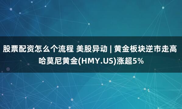 股票配资怎么个流程 美股异动 | 黄金板块逆市走高 哈莫尼黄金(HMY.US)涨超5%
